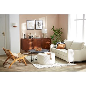 Table basse ronde en marbre noir d90 cm bumcello