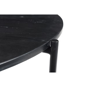 Table basse ronde en marbre noir d90 cm bumcello