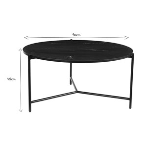 Table basse ronde en marbre noir d90 cm bumcello