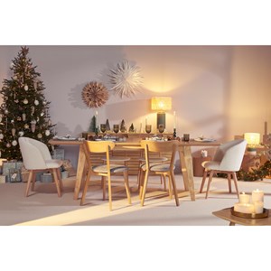 Chaises  en bois clair chêne et tissu gris (lot de 2) dove