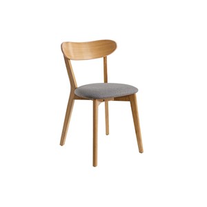 Chaises  en bois clair chêne et tissu gris (lot de 2) dove