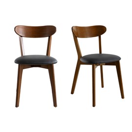 Chaises  en bois foncé et noir (lot de 2) dove