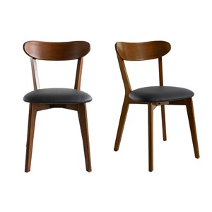 Chaises  en bois foncé et noir (lot de 2) dove