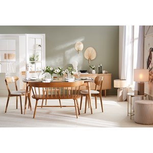 Chaises  en bois clair chêne et blanc (lot de 2) lucia