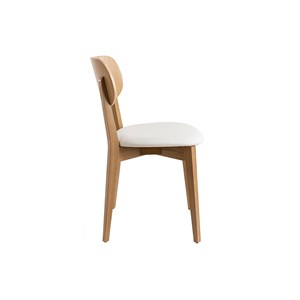 Chaises  en bois clair chêne et blanc (lot de 2) lucia