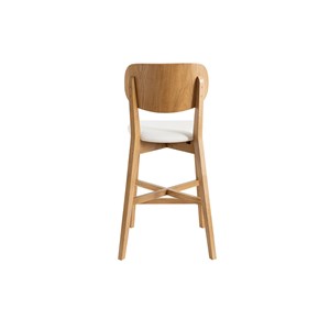 Tabouret de bar bois clair chêne et blanc h65 cm lucia
