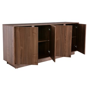 Buffet  finition bois foncé noyer 4 portes l180 cm como