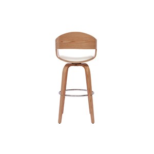 Tabouret de bar pivotant blanc et bois clair h65 cm gao