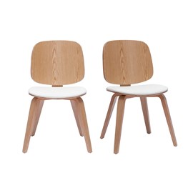 Chaises en bois clair et blanc (lot de 2) beck