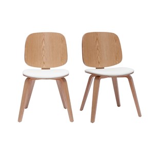 Chaises en bois clair et blanc (lot de 2) beck