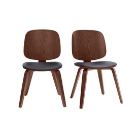 Chaises  en bois foncé et noir (lot de 2) beck
