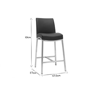 Tabourets de bar noirs h70 cm (lot de 2) olly