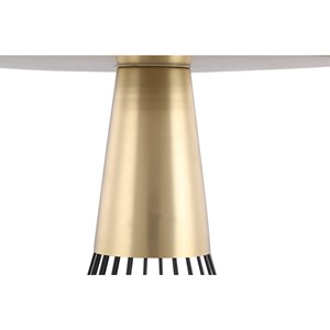 Table d'appoint ronde en acier laqué noir et doré d41 cm spleen