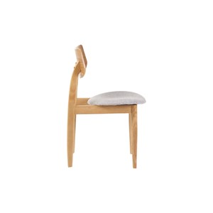 Chaises en bois clair et tissu gris clair (lot de 2) elion