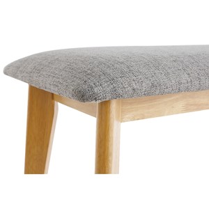 Banc en tissu gris clair et bois clair l92 cm elion