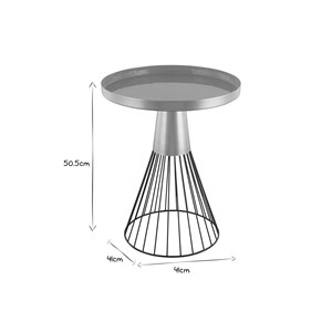 Table d'appoint ronde en acier laqué moutarde et doré d41 cm spleen