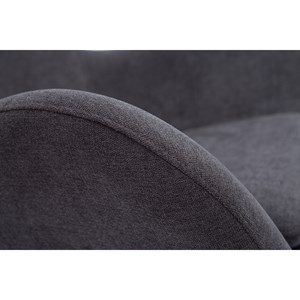 Rocking chair en tissu effet velours gris foncé, métal noir et bois clair eskua