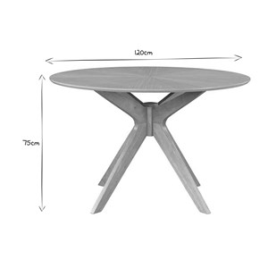 Table à manger ronde chêne d120 cm dielli
