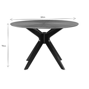 Table à manger ronde noyer d120 cm dielli