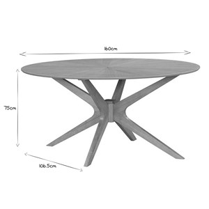 Table à manger ovale chêne l160 cm dielli