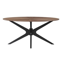 Table à manger ovale noyer l160 cm dielli