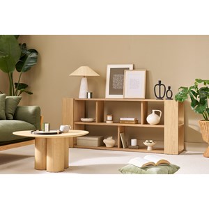 Bibliothèque basse ouverte finition bois clair chêne l167.5 cm musso