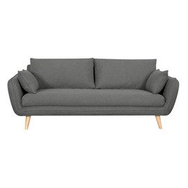 Canapé 3 places en tissu gris anthracite et bois clair creep