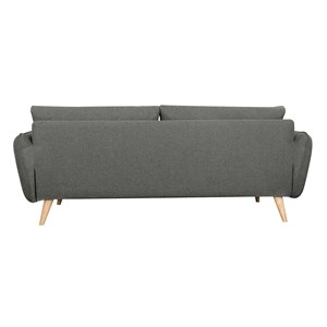 Canapé 3 places en tissu gris anthracite et bois clair creep