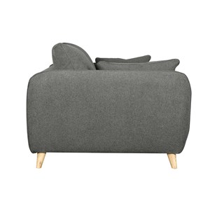 Canapé convertible 3 places en tissu gris anthracite et bois clair creep
