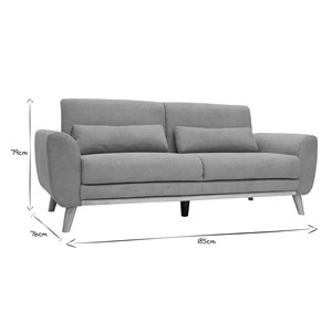 Canapé 3 places en tissu effet velours jaune moutarde et bois clair ektor