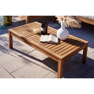 Salon de jardin d'angle 6 places en bois massif beige naturel belize
