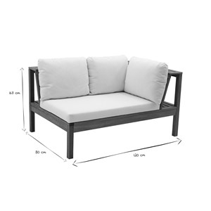 Salon de jardin d'angle 6 places en bois massif beige naturel belize