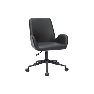 Chaise de bureau à roulettes noire alban