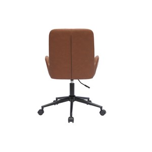 Chaise de bureau à roulettes marron et métal noir alban