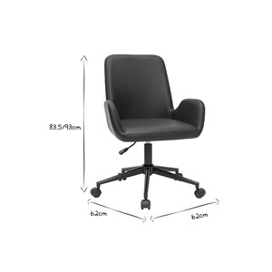 Chaise de bureau à roulettes marron et métal noir alban