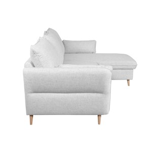 Canapé d'angle convertible réversible avec coffre 3-4 places gris clair driss