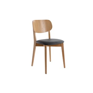 Chaises  en bois clair chêne et noir (lot de 2) lucia