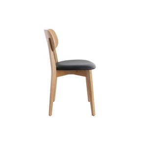 Chaises  en bois clair chêne et noir (lot de 2) lucia