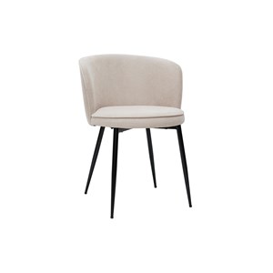 Chaises en tissu effet velours beige et métal noir (lot de 2) serif