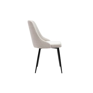 Chaises en tissu effet velours beige naturel et métal noir (lot de 2) cult