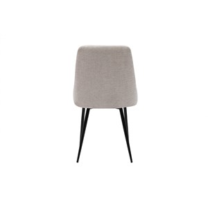 Chaises en tissu effet velours beige naturel et métal noir (lot de 2) cult