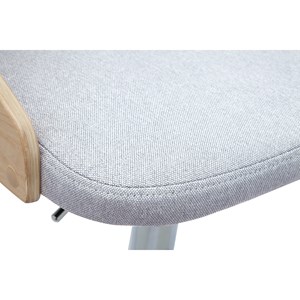 Tabouret de bar réglable bois clair et tissu gris clair mano