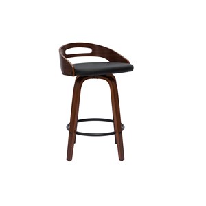 Tabourets de bar noirs et bois foncé 65cm (lot de 2) mano