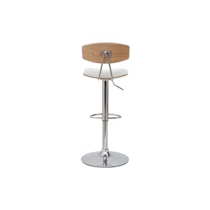 Tabouret de bar réglable blanc et bois clair vasco