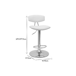 Tabouret de bar réglable blanc et bois clair vasco
