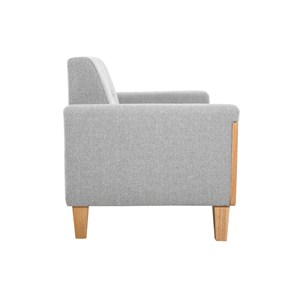 Canapé 2 places en tissu gris et bois clair fjord