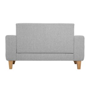 Canapé 2 places en tissu gris et bois clair fjord