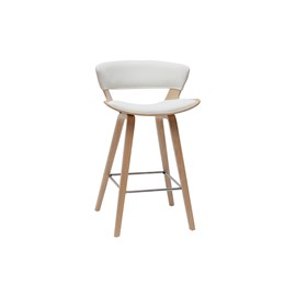 Tabouret de bar blanc et bois clair h65 cm syrah