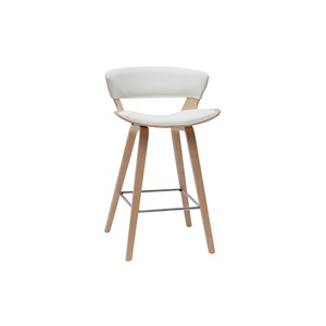 Tabouret de bar blanc et bois clair h65 cm syrah
