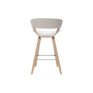 Tabouret de bar blanc et bois clair h65 cm syrah